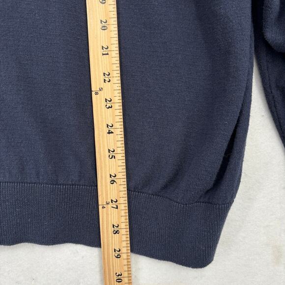 Orvis Crew Neck Sweater Mens Size XL Navy Blue Silk Cashmere Cotton Pullover - Picture 8 of 9